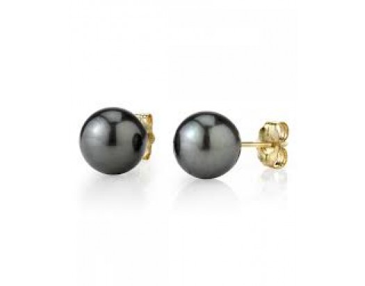 Black Tahitian Pearl Stud Earrings