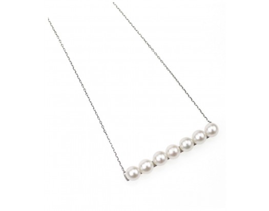 Sterling Silver Necklace with Akoya (Saltwater) Cultured Pearls