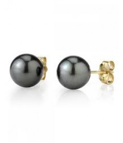 Black Tahitian Pearl Stud Earrings