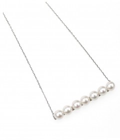 Sterling Silver Necklace with Akoya (Saltwater) Cultured Pearls