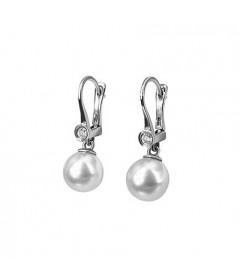 14KW Leverback earrings w/ Akoya Pearls & Diamonds